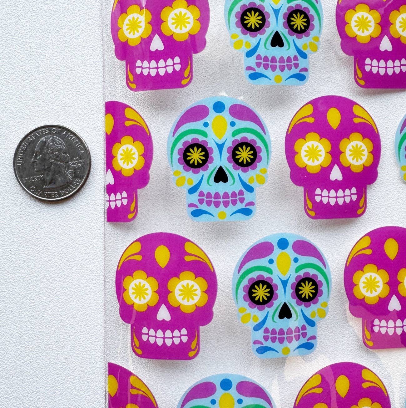Sew Hungry Hippie Sugar Skulls Clear TPU Vinyl - Pre-Cut 18” x 56” Roll