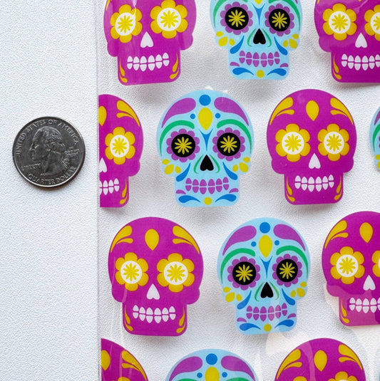 Sew Hungry Hippie Sugar Skulls Clear TPU Vinyl - Pre-Cut 18” x 56” Roll