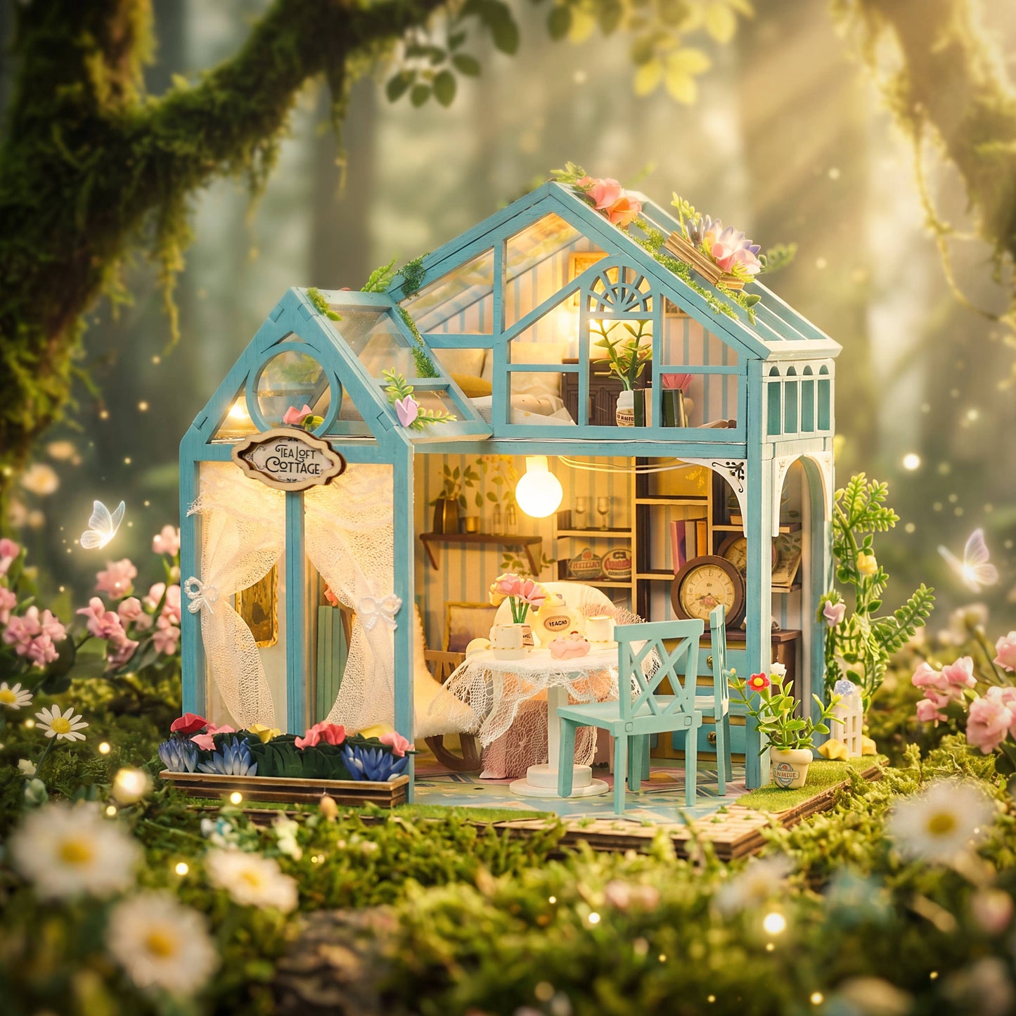 Hands Craft DIY Miniature House Kit: Tea Loft Cottage