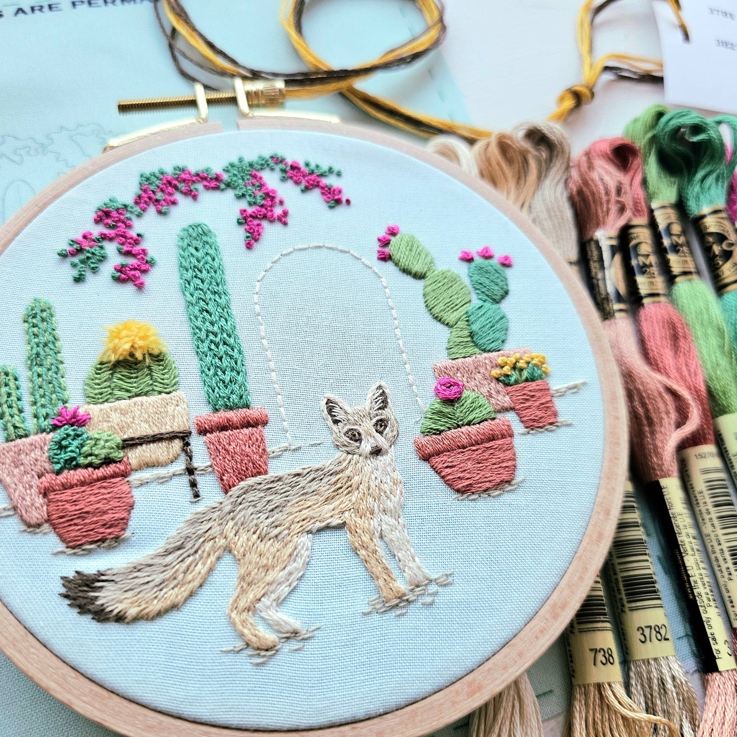 Jessica Long Desert Fox Hand Embroidery Kit