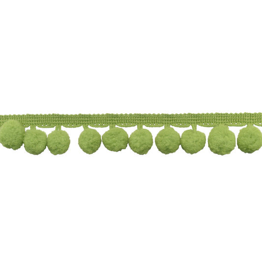 Galaxy Notions Pom Pom Fringe - Green Apple - 25mm - By The Yard