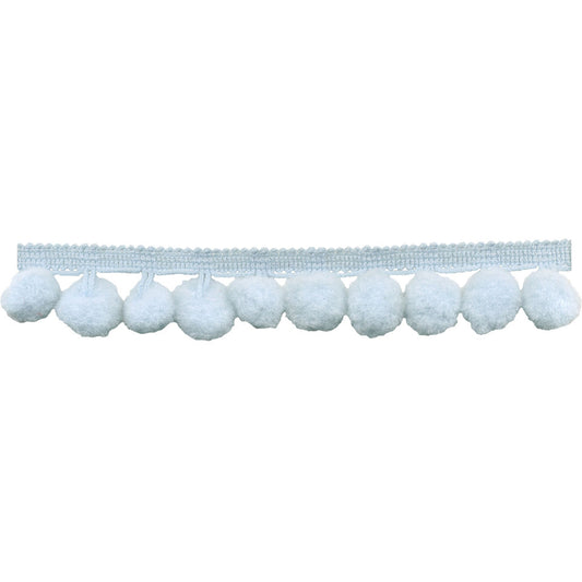 Galaxy Notions Pom Pom Fringe - Light Blue - 25mm - By The Yard
