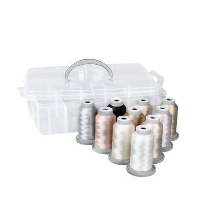 Glide Thread - Everyday Neutrals Collection - 10 Color Mini Spool Pack - 40 wt Trilobal Polyester Top Thread