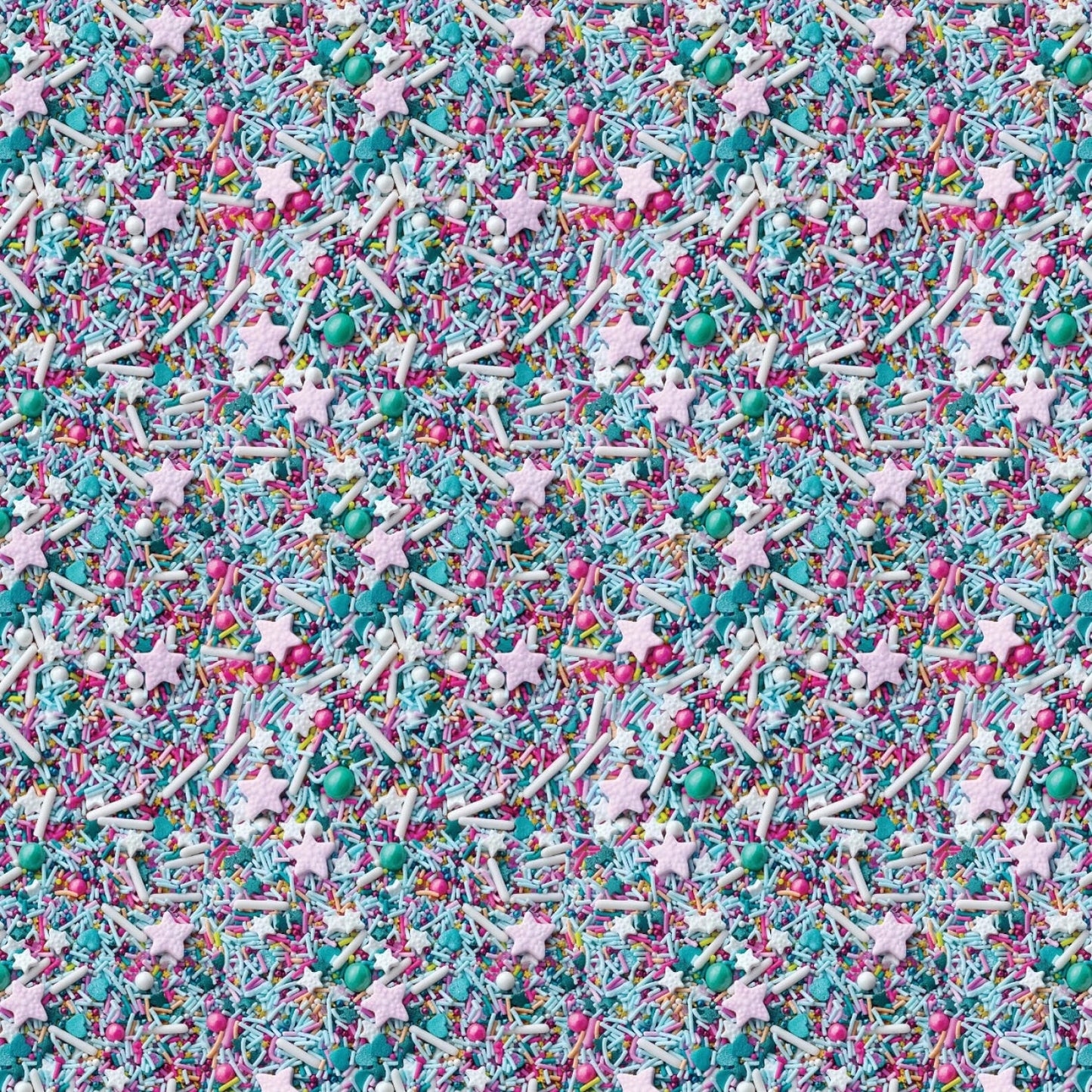 Camelot Fabrics - Confetti Fun - Dessert Food Rainbow Multicolour Stars and Pearls Sprinkles -  21250404-01
