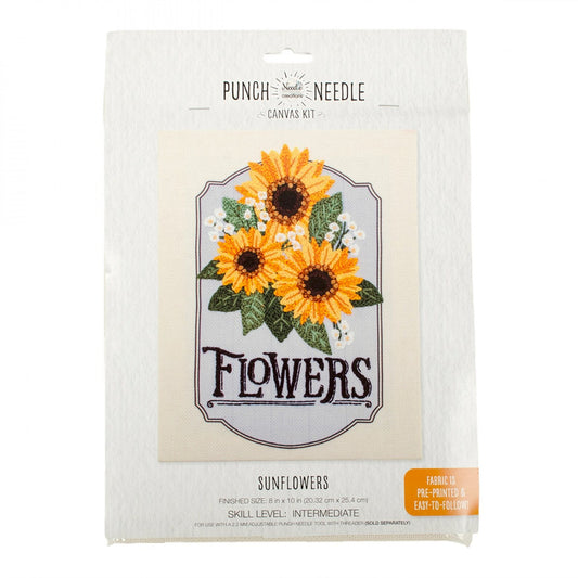 Needle Creations Punch Needle Canvas Kit - Sunflowers