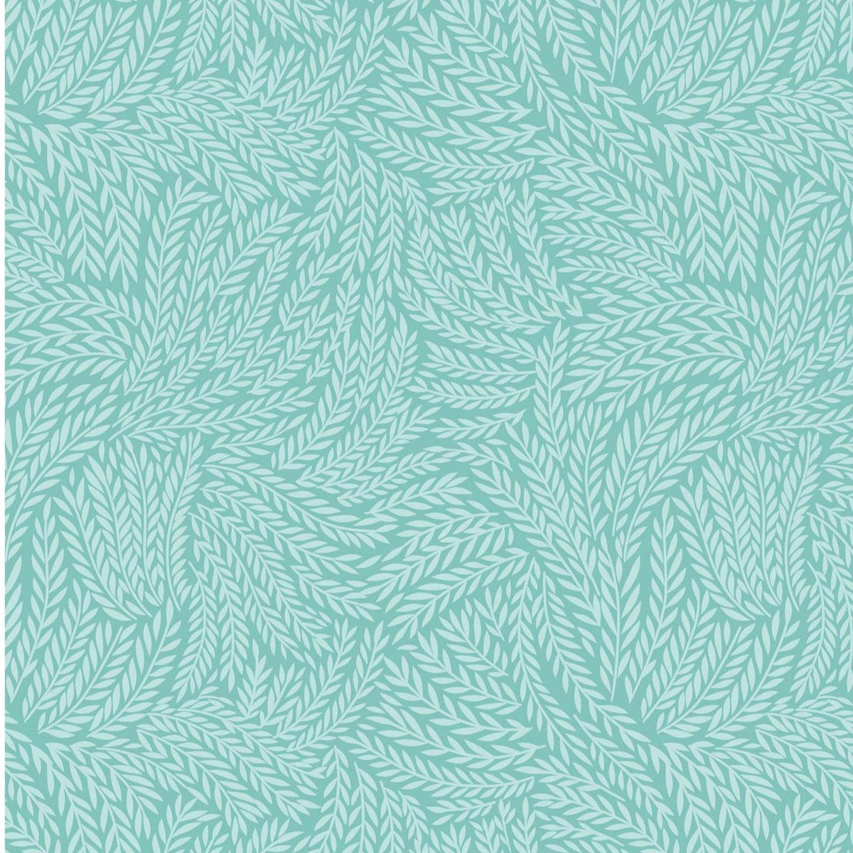 Lewis and Irene - Creative Landscapes - Leaf Print on Turquoise - A909 B