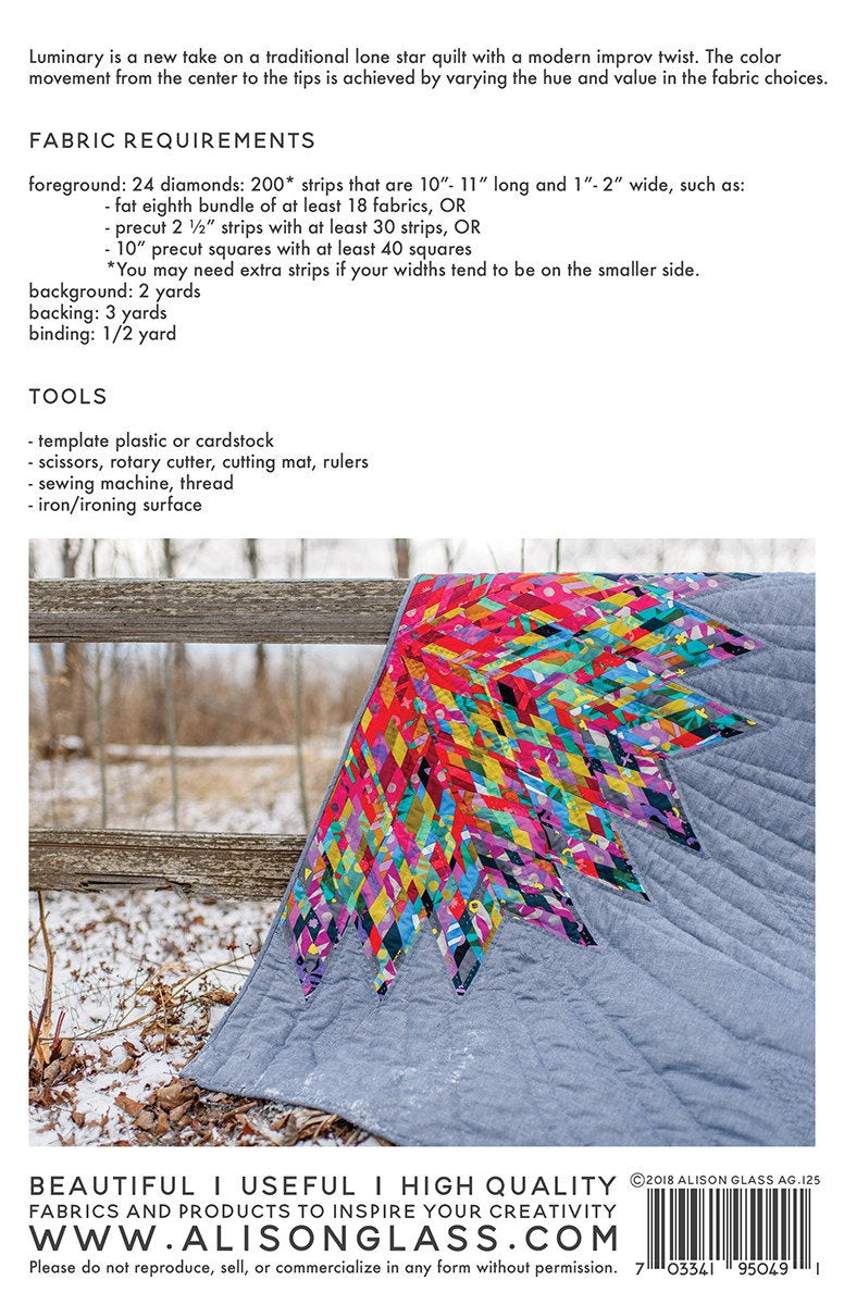 Luminary Quilt Pattern OR KIT by Alison Glass