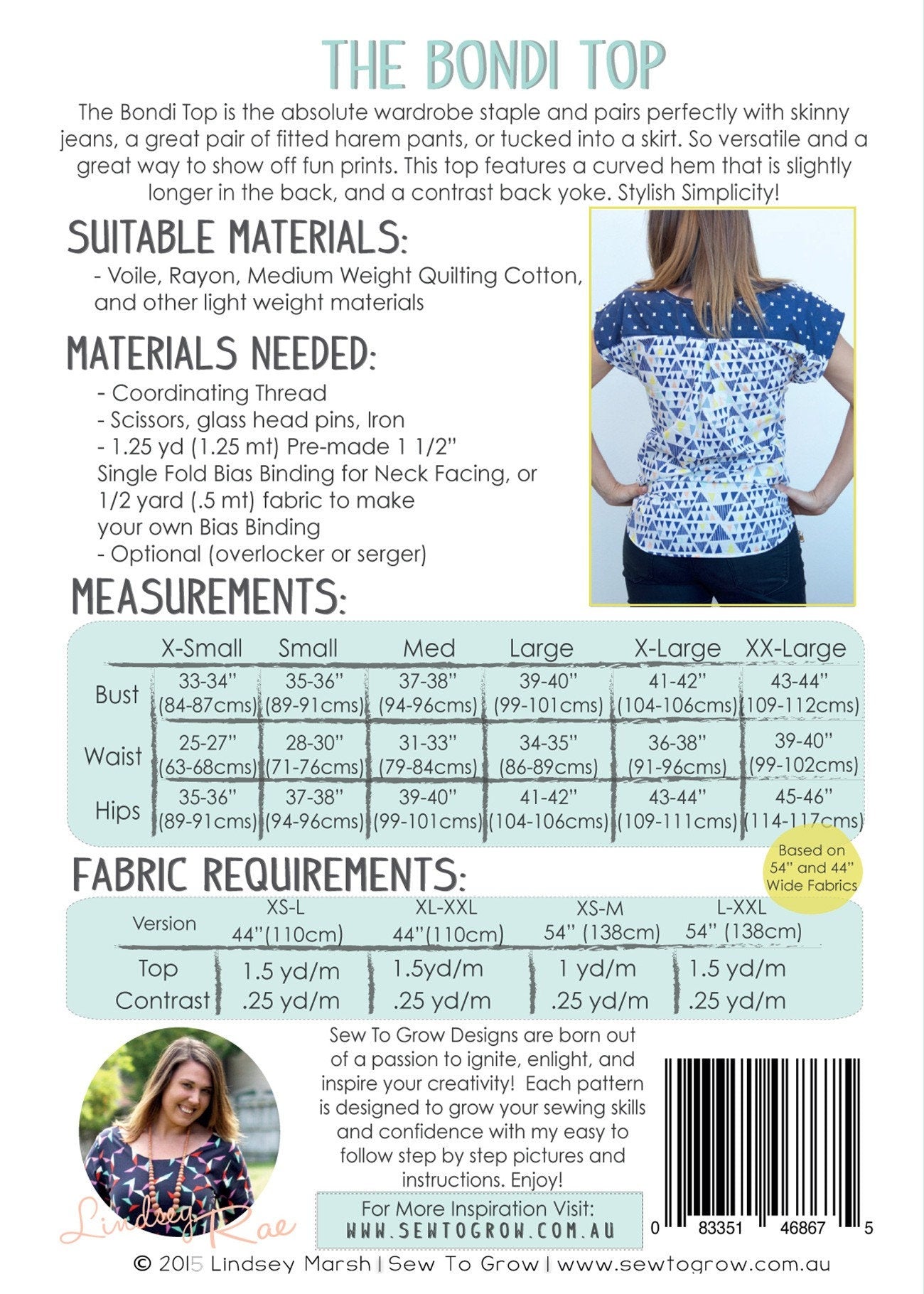The Bondi Top Pattern/Expansion Pattern Pack - by From Sew To Grow