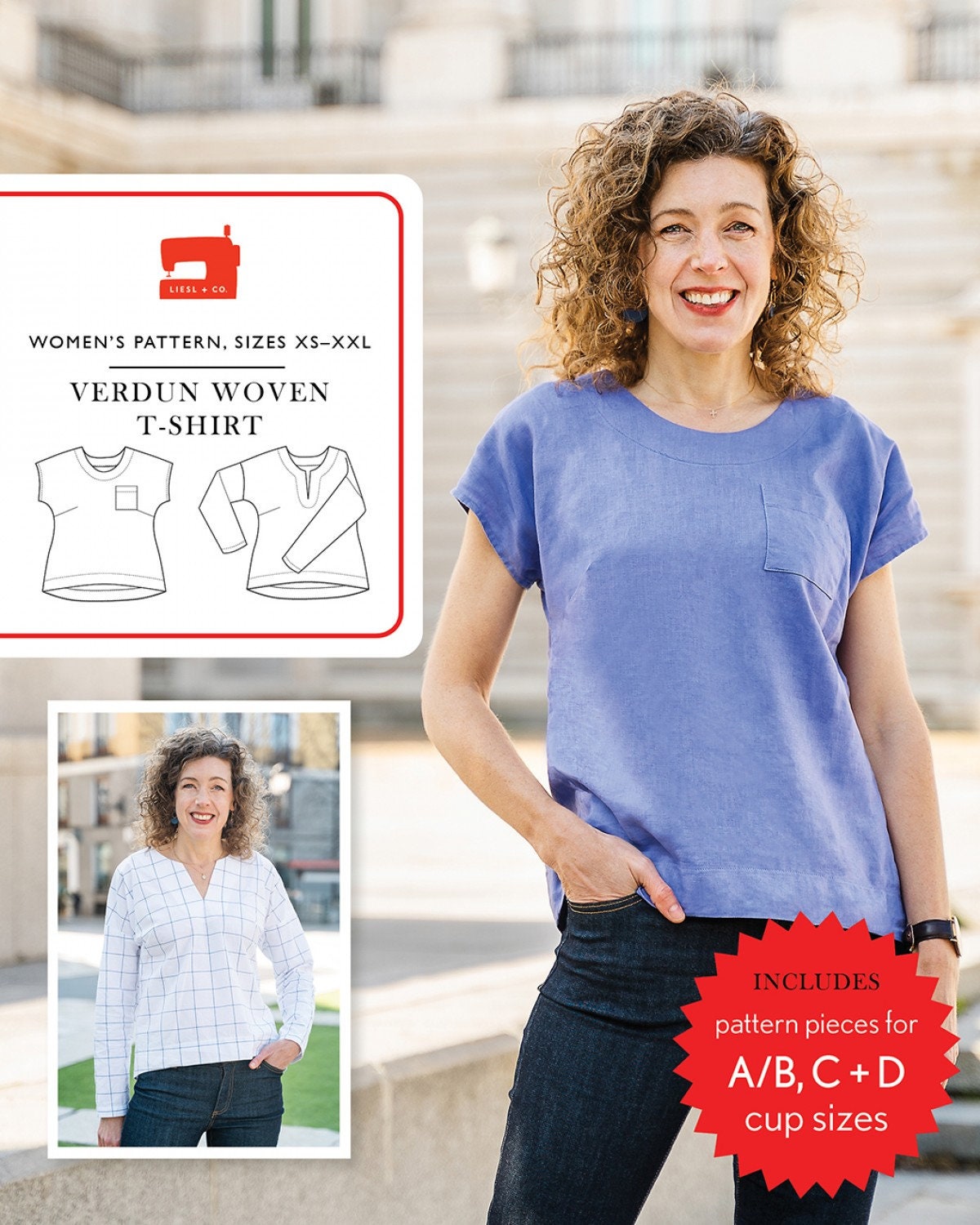 Verdun Woven T-Shirt Sewing pattern By Liesl + Co