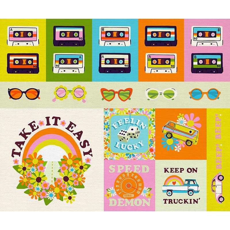 PBS Fabrics - Drivin' Down 9 - Panel 36" - Multi - 12023576