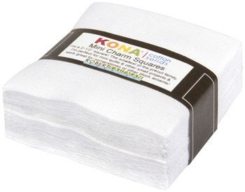 Robert Kaufman - Kona White Mini Charm Pack - 84 Pieces