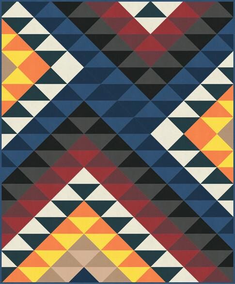 Kona Horizon Quilt Kit - Robert Kaufman FREE Pattern with Kit - Kona Solids