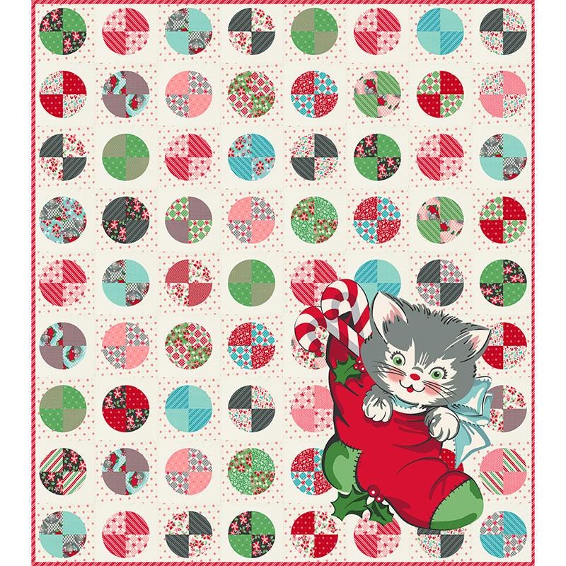 Moda - Urban Chiks - Kitty Christmas Panel Quilt Kit - KIT31200