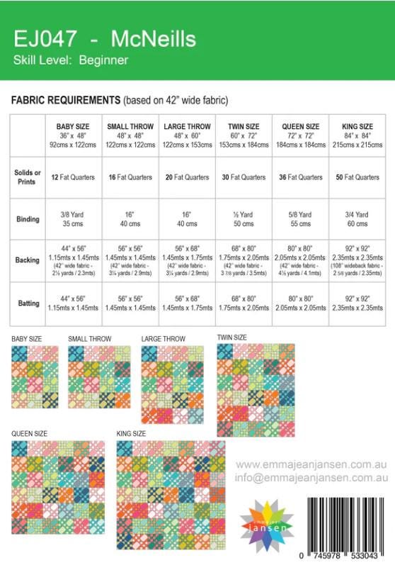 McNeills Quilt Pattern by Emma Jean Jansen