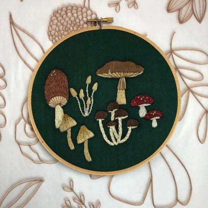 M Creative J Peel, Stick, and Stitch Embroidery Patterns - Mushrooms , Fruits , OR Veggies - Choose Option Below!