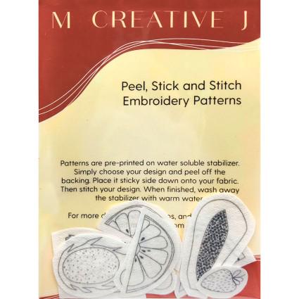M Creative J Peel, Stick, and Stitch Embroidery Patterns - Mushrooms , Fruits , OR Veggies - Choose Option Below!