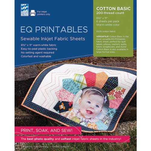 EQ Printables - Inkjet Cotton Sheets 6ct 8.5x11 P FABRC Electric Quilt - Sewable Fabric Sheets