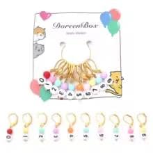 Copper & Acrylic Stitch Markers Numbered 0-9 - DoreenBox