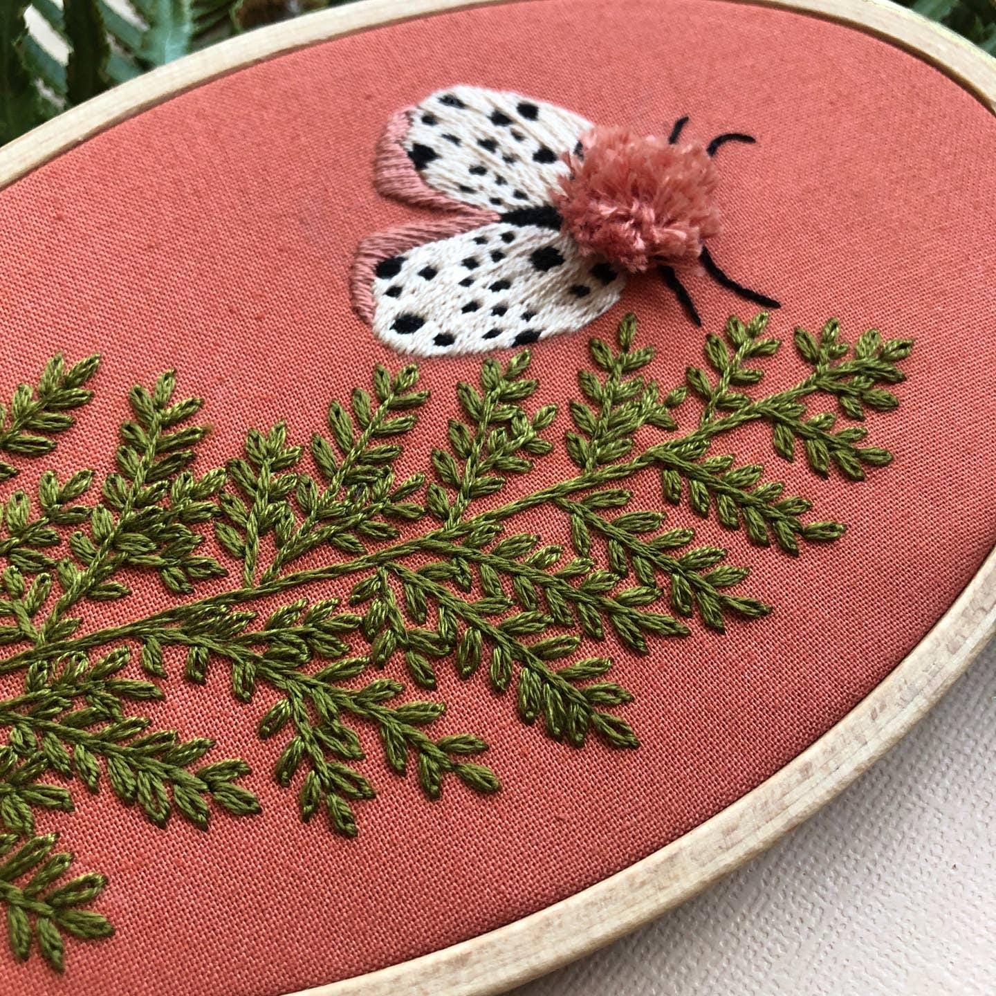 Moth and Fern Embroidery Kit - MCreativeJ