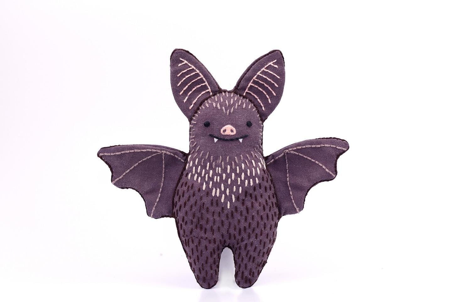 Kiriki Press DIY Embroidered Doll Kit - Bat (Level  1)