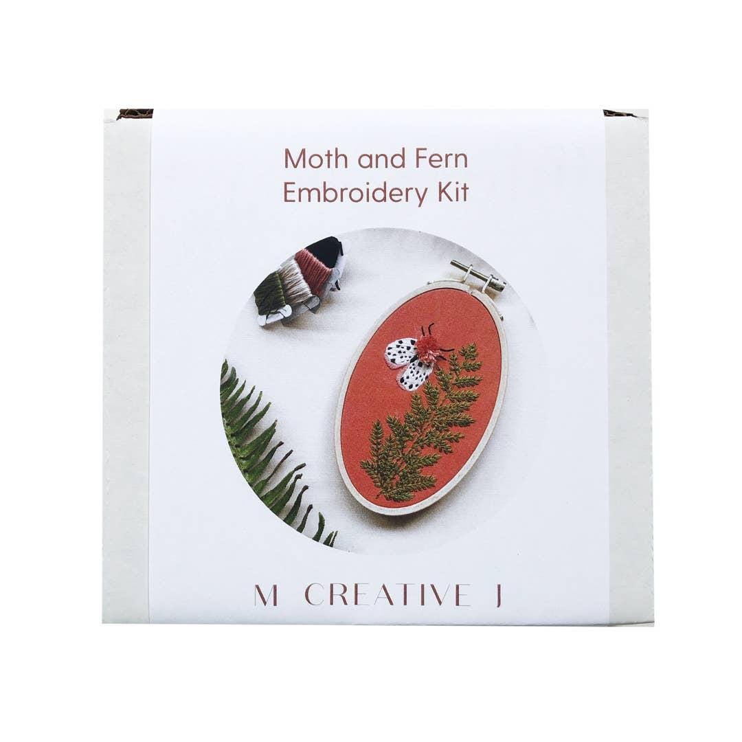 Moth and Fern Embroidery Kit - MCreativeJ