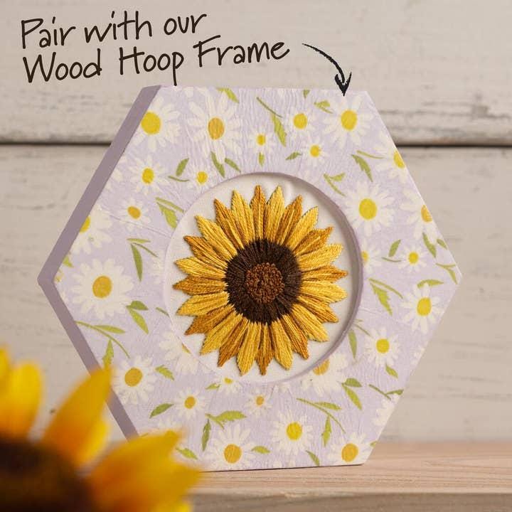 Bucilla Stamped Embroidery Kit 3" Golden Sunflower