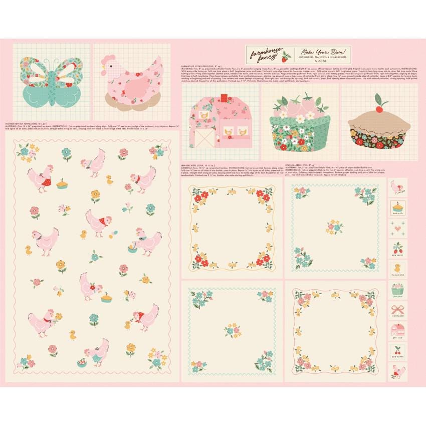 Poppie Cotton - Farmhouse Fancy - Tea Towel Project Panel - POC FH25970