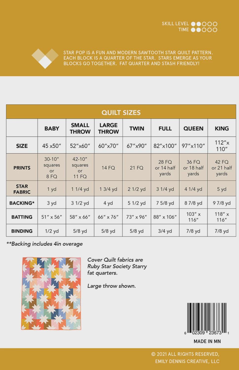Star Pop Quilt Pattern By Quilty Love