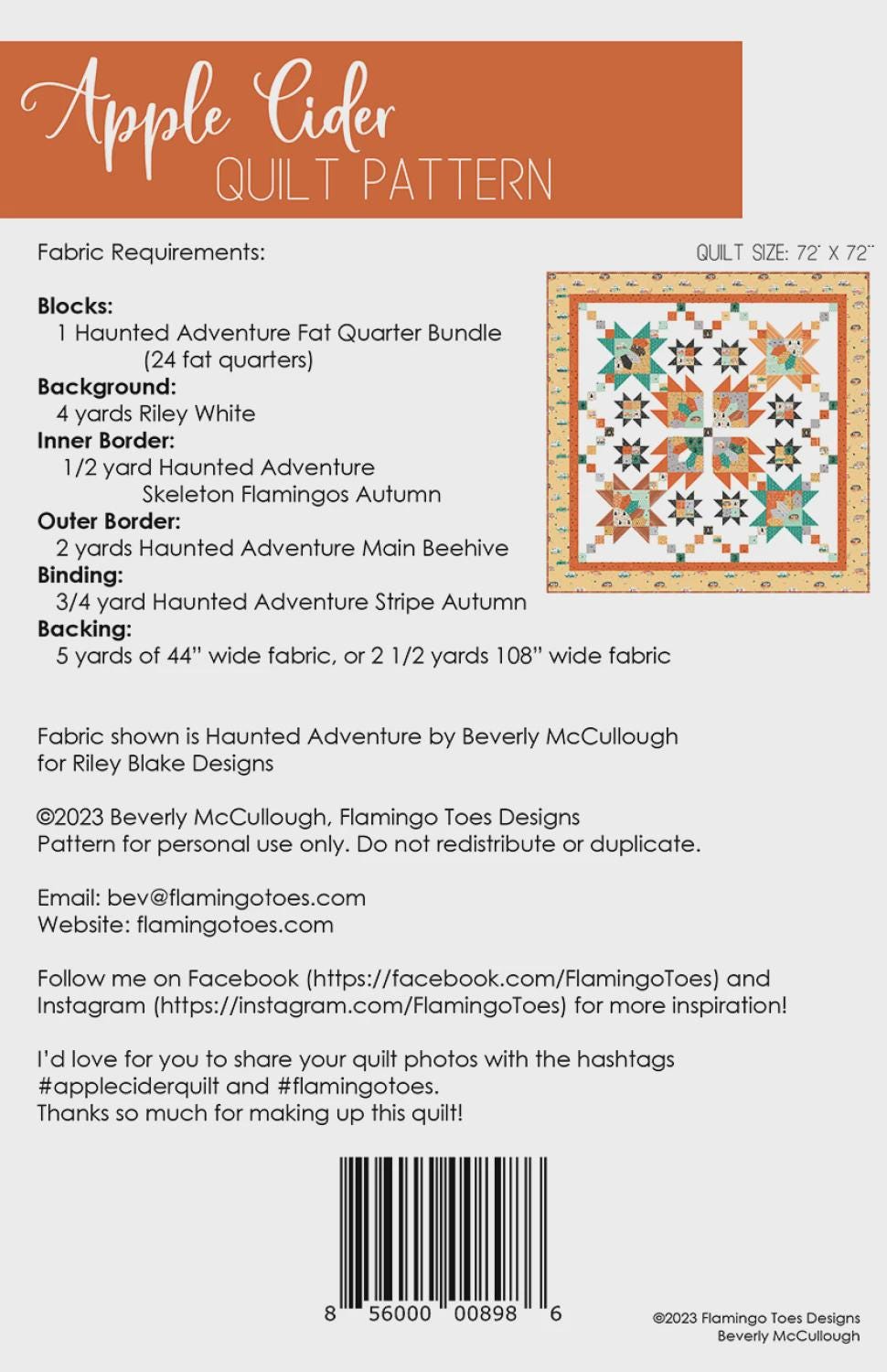 Apple Cider Quilt Pattern By Flamingo Toes