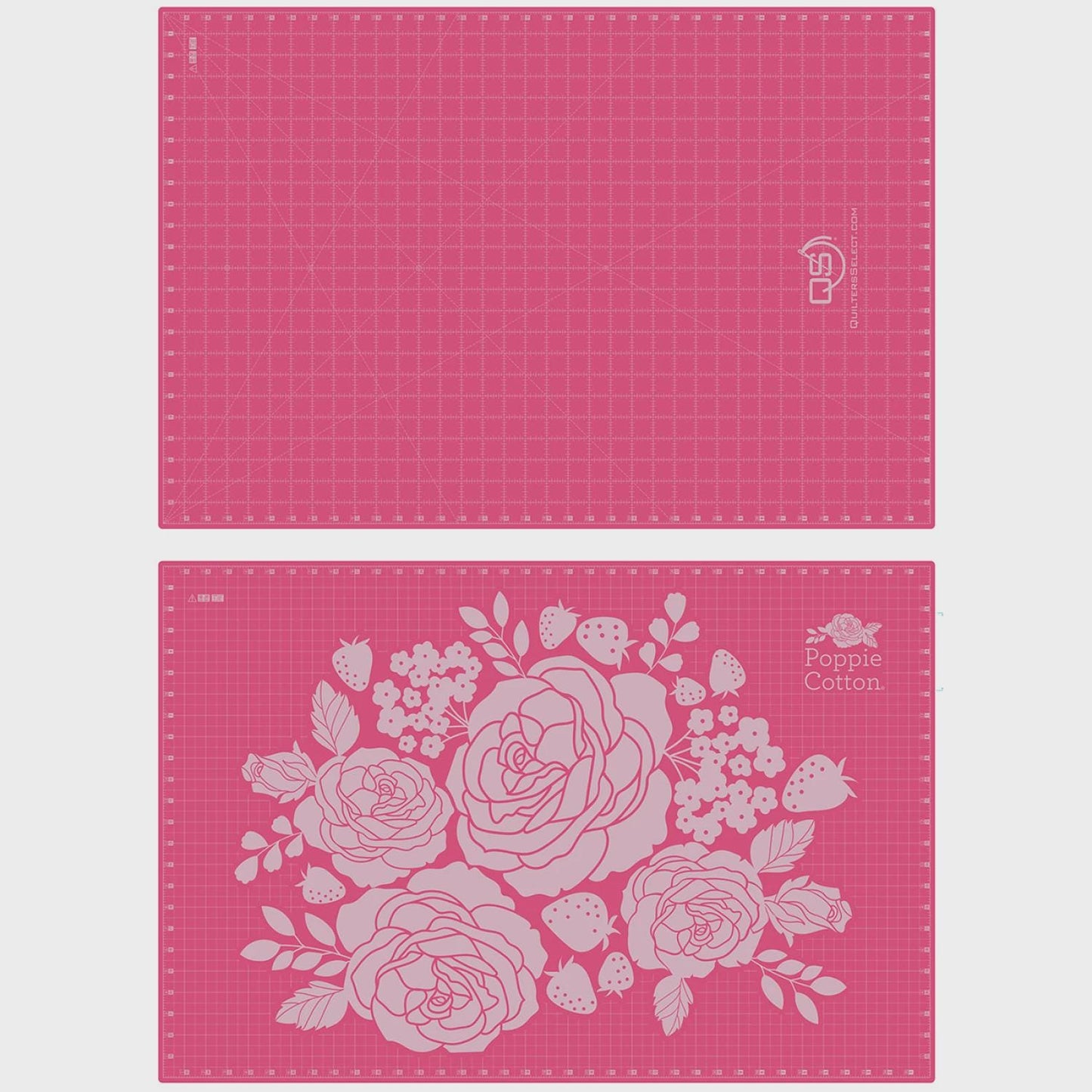Quilters Select - 24" x 36" Pink Dual Sided Cutting Mat - Poppie Cotton