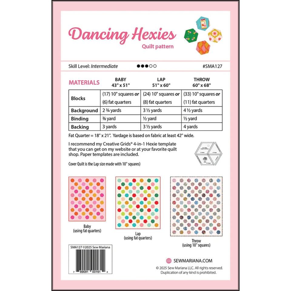 Dancing Hexies Quilt Pattern By Sew Mariana and Merry Happy Kit Option