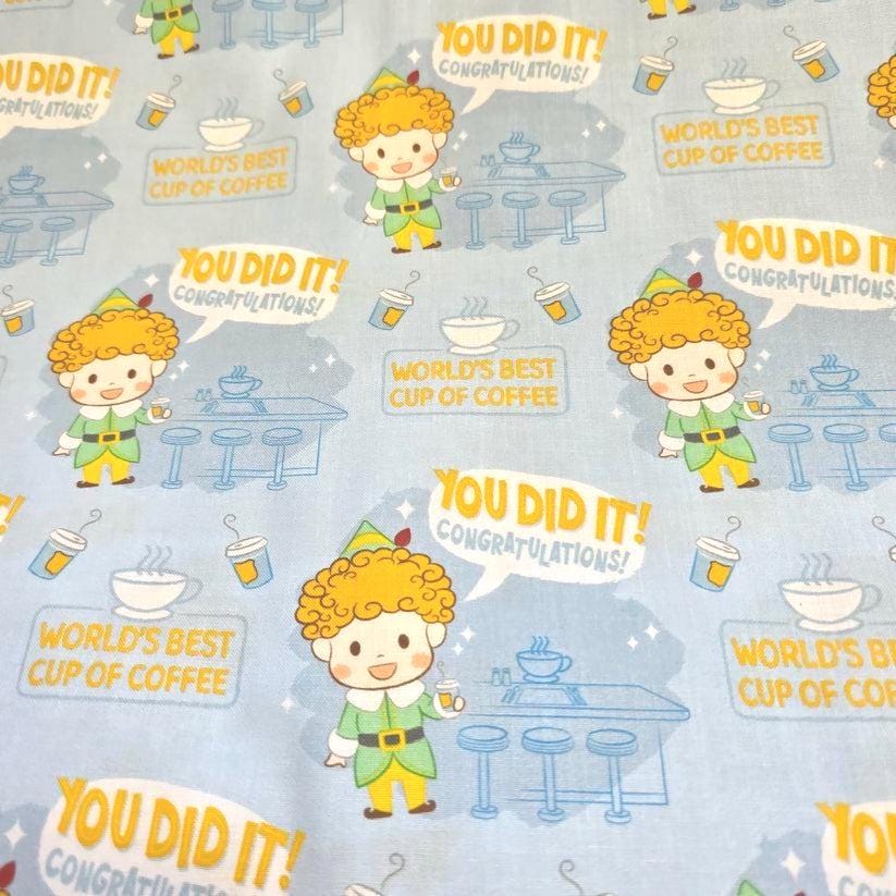 Camelot Fabrics - Elf - Tiny Magic Christmas Holiday - World's Best Cup Of Coffee - 23130133-01
