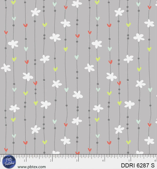 Preorder - P & B Textiles - Dream Drifters - Turnowsky - Heart And Flower Beads Fabric - DDRI 6287 S - Expected Release February 2026