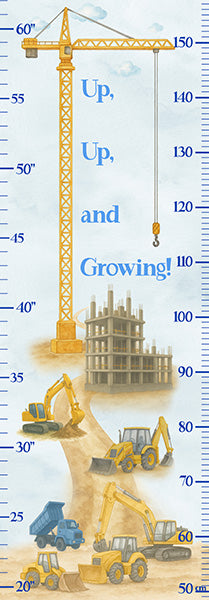 Preorder - Hoffman California Fabrics - Things That Go From A To Z - Construction Equipment Growing Up Panel -  X5743-16-Sky - Expected Release February 2026