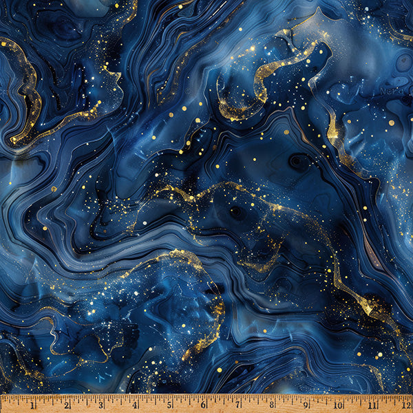 Preorder - Hoffman California Fabrics - Midnight Flora - Blue Geode - X5699-230-Sapphire - Expected Release February 2026