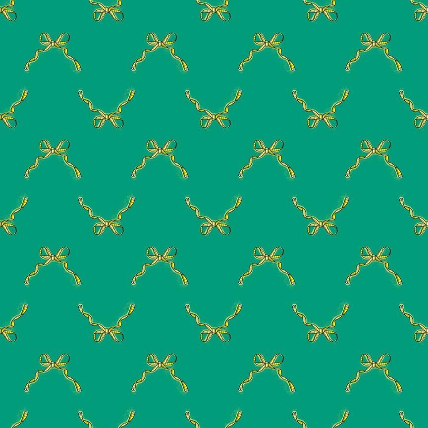 Preorder - Dear Stella - Pammie Jane - Quilty Helpurrs - Measure Twice Tape Measure Ribbon Bows - STELLA - DPJ3356  EMERALD - Expected Release February 2026