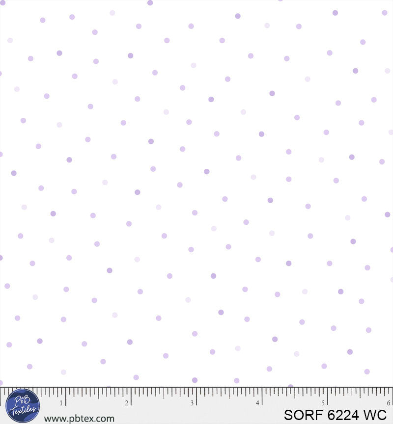 Preorder - P & B Textiles - Sorbet Flannel - Purple Dots - SORF 6224 WC - Expected Release March 2026
