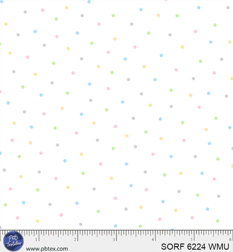 Preorder - P & B Textiles - Sorbet Flannel - Rainbow Dots - SORF 6224 WMU - Expected Release March 2026