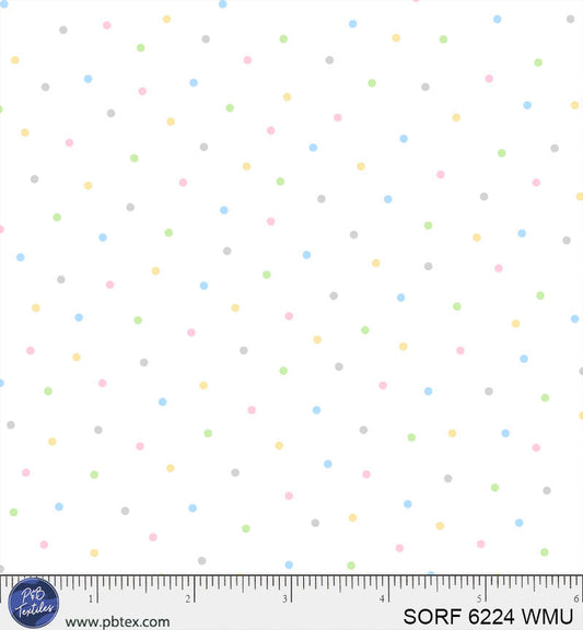Preorder - P & B Textiles - Sorbet Flannel - Rainbow Dots - SORF 6224 WMU - Expected Release March 2026