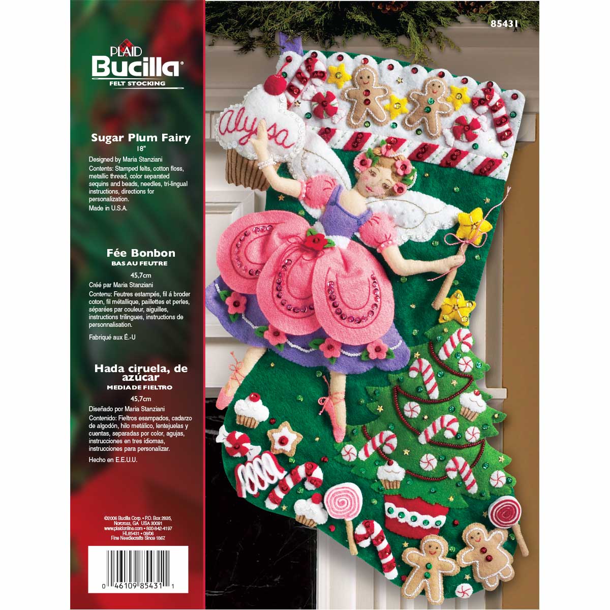 Bucilla - Seasonal Felt Stocking Kit - Sugar Plum Fairy