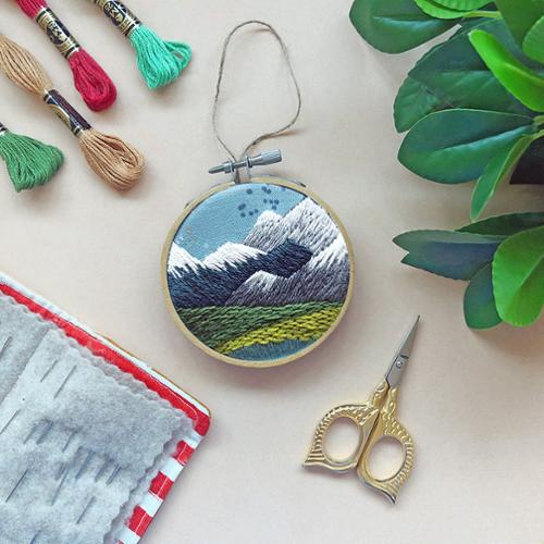 Pacific Northwest PNW Nature Landscape Ornament Embroidery Kit By MCreativeJ