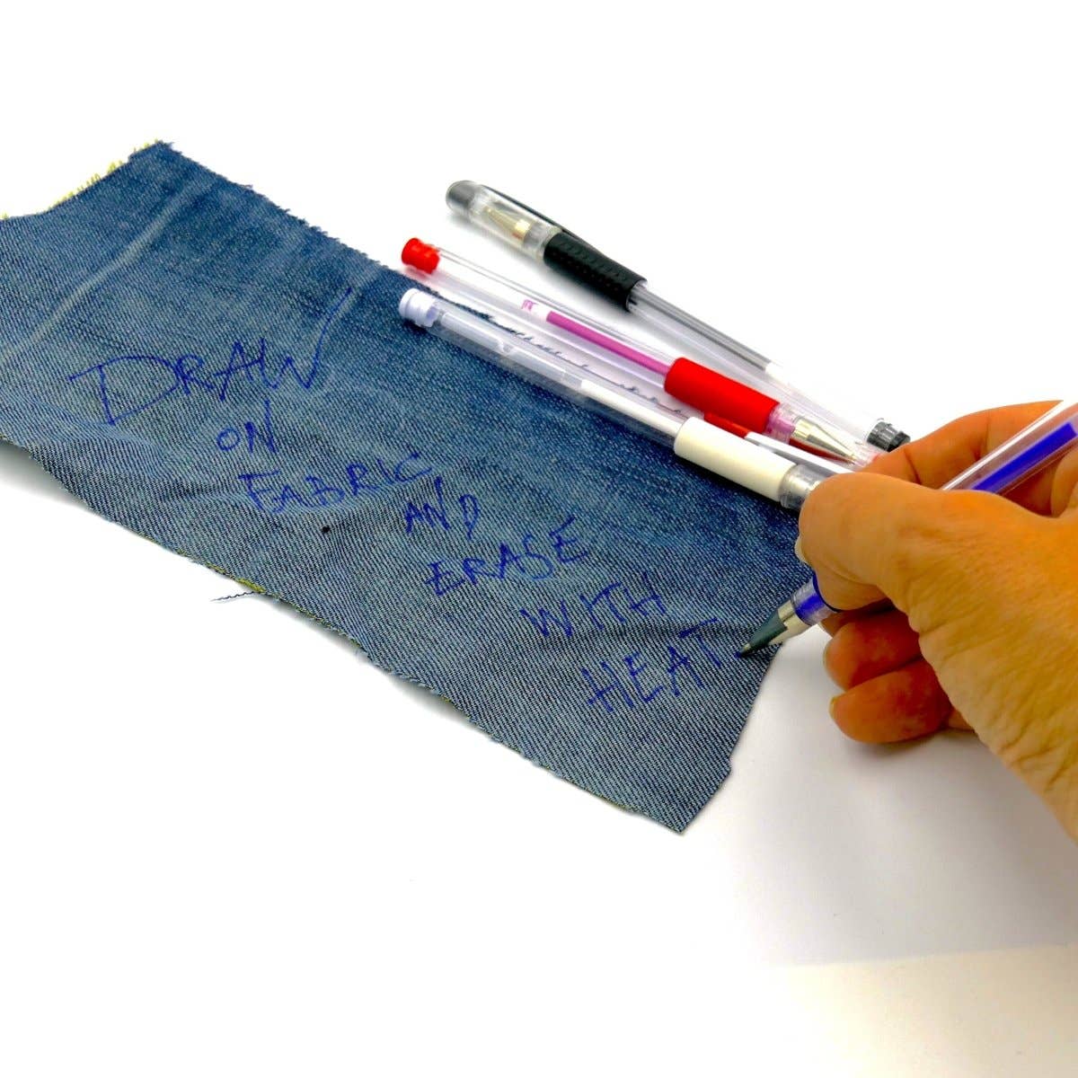 Madam Heat Erasable Fabric Marking Pens - 4 Color Set With Refills