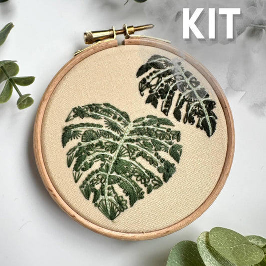 Nest Embirdery - Mighty Monstera Mini Embroidery Kit