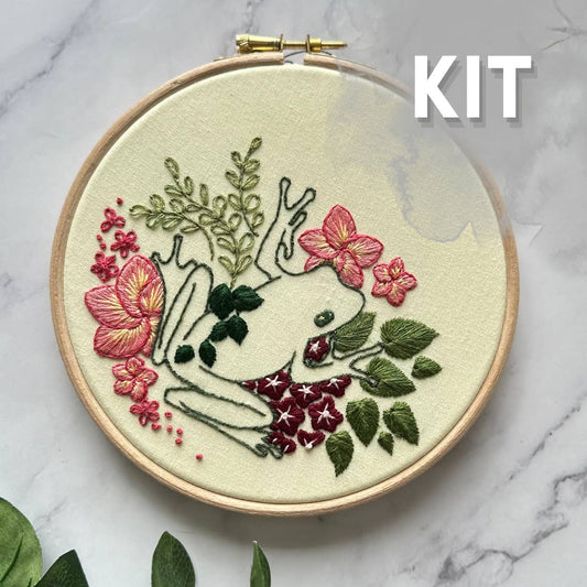 Nest Embirdery - Froggy Flowers Embroidery Kit