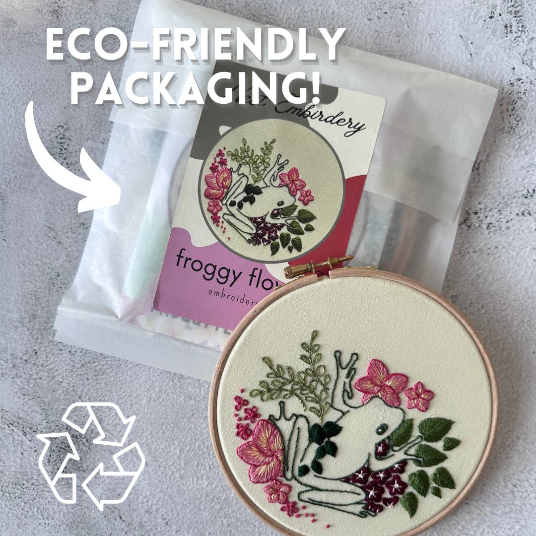 Nest Embirdery - Froggy Flowers Embroidery Kit