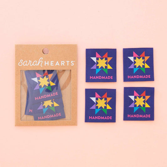 Sarah Hearts - Woven Sewing and Quilting Labels - Handmade Quilt Star