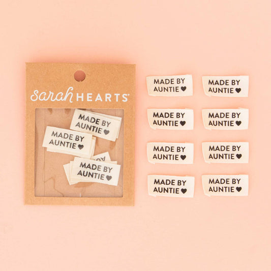 Sarah Hearts - Woven Sewing and Quilting Labels - Made By Auntie
