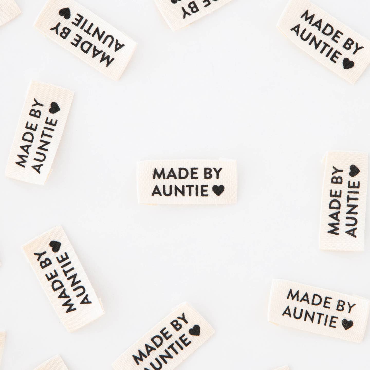 Sarah Hearts - Woven Sewing and Quilting Labels - Made By Auntie