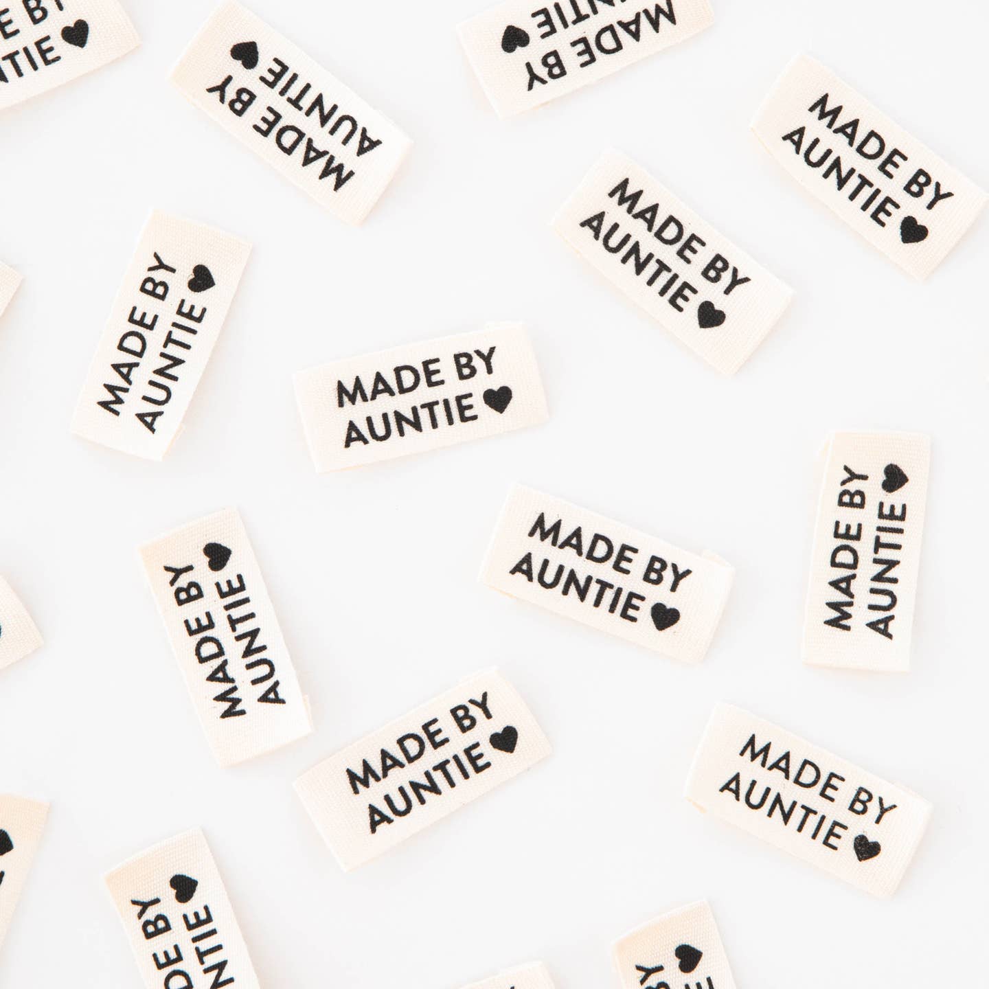 Sarah Hearts - Woven Sewing and Quilting Labels - Made By Auntie