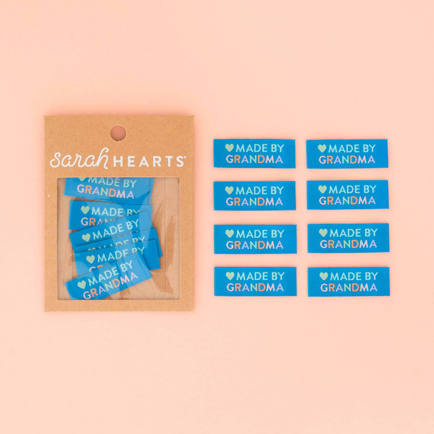 Sarah Hearts - Woven Sewing and Quilting Labels - Made By Grandma